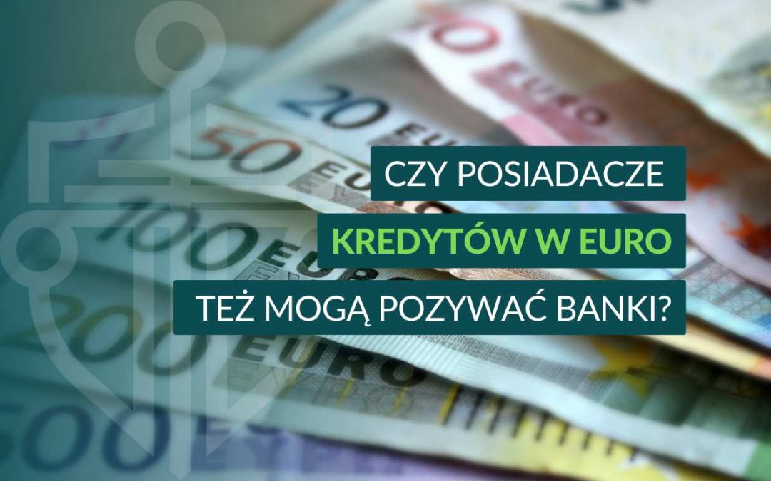 Stosy banknotów euro w różnych nominałach, pytanie: czy posiadacze kredytów w euro też mogą pozywać banki.