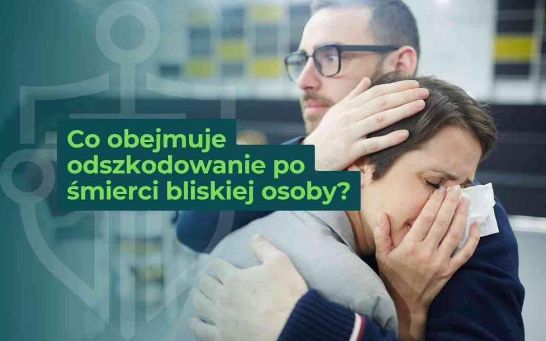 Mężczyzna w okularach obejmujący i pocieszający płaczącą kobietę, która trzyma chusteczkę przy twarzy.