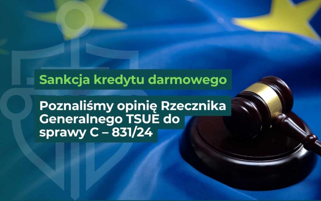Grafika z młotkiem sędziowskim i flagą UE informująca o opinii Rzecznika Generalnego TSUE w sprawie C-831/24
