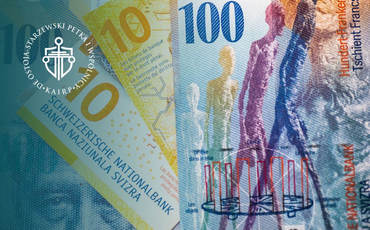 Zbliżenie na banknoty we franku szwajcarskim